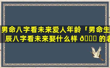 男命八字看未来爱人年龄「男命生辰八字看未来娶什么样 🐋 的老婆」